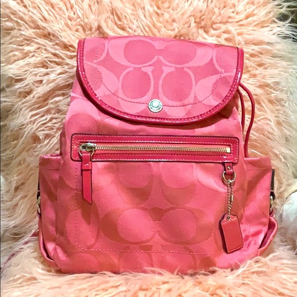 Coach pink nylon backpack - Picture 1 of 3
